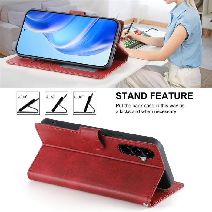 Bild 4,  Samsung Galaxy A37 5G Fodral Läder Röd