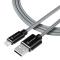 Tactical Tactical 1m 2.4A 12W MFi Lightning Laddkabel Nylon Grå