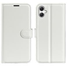  Samsung Galaxy A07 Fodral Litchi L&auml;der Vit