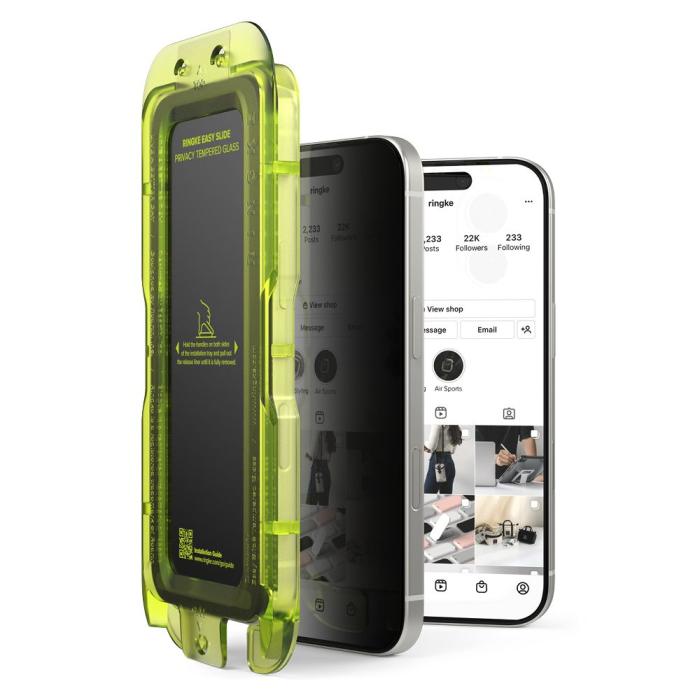 Bild 2, Ringke Ringke iPhone 17 2-PACK Easy Slide Skärmskydd Privacy
