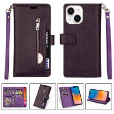  iPhone 15 Plus Multifunktionellt Fodral Lila