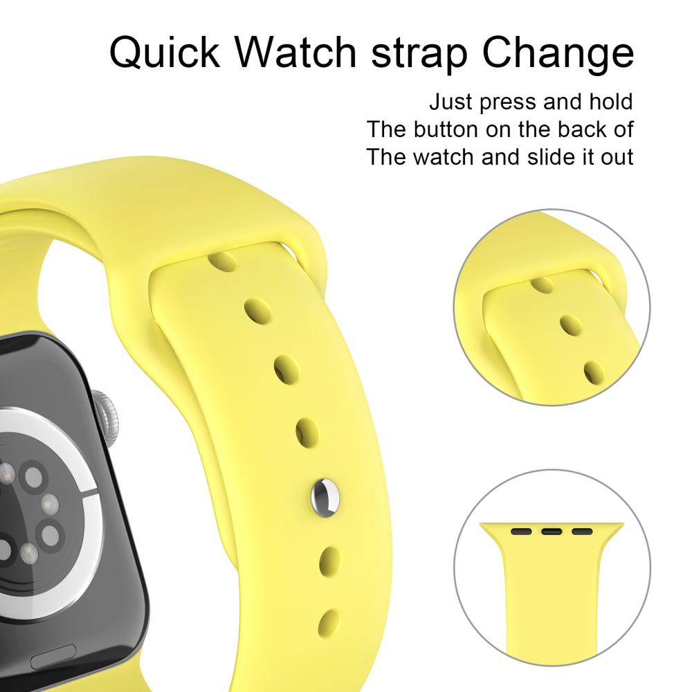 ColorPop Apple Watch 42/44/45/46/49 mm Silikon Armband (S/M) Gul