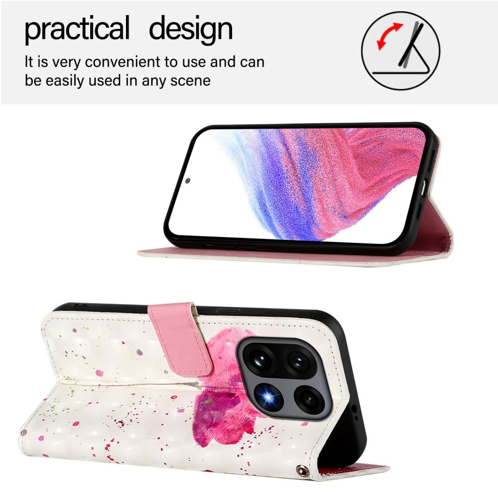  OnePlus 15 Fodral Med Tryck Rosa Blomma