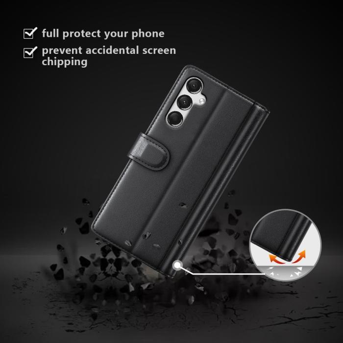Bild 4,  Samsung Galaxy A25 5G Fodral Premium Äkta Läder Svart