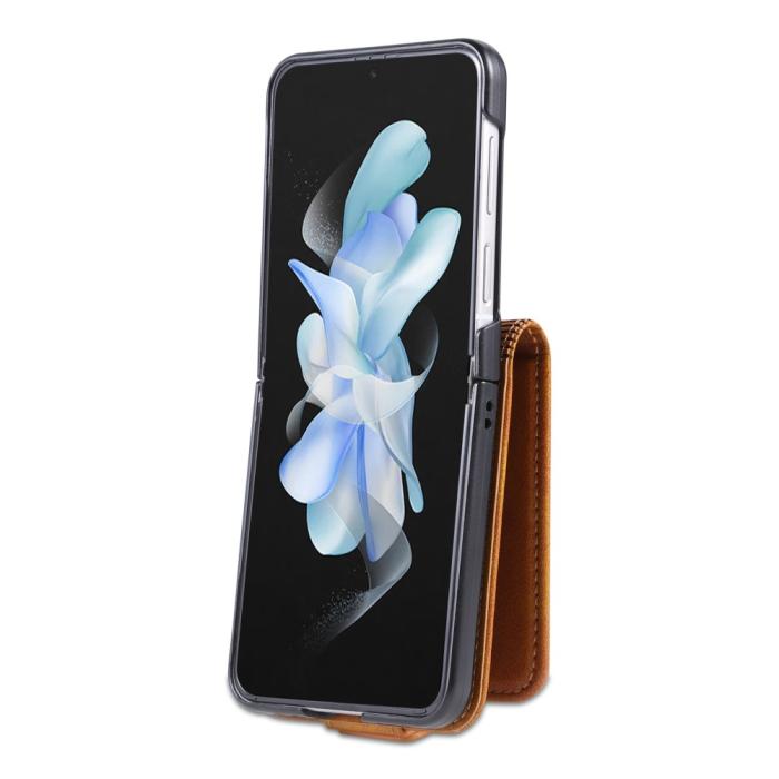 Bild 6, AZNS AZNS Galaxy Z Flip 5 Fodral Läder Brun