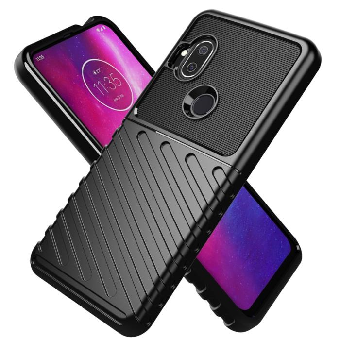 Bild 2,  Motorola One Hyper - Twill Textur Skal - Svart