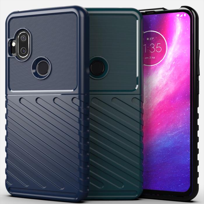 Bild 4,  Motorola One Hyper - Twill Textur Skal - Svart