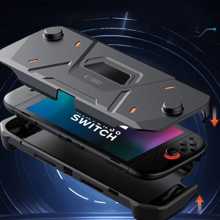 Bild 5, Tech-Protect Tech-Protect Nintendo Switch 2 Fodral Carbonox Svart