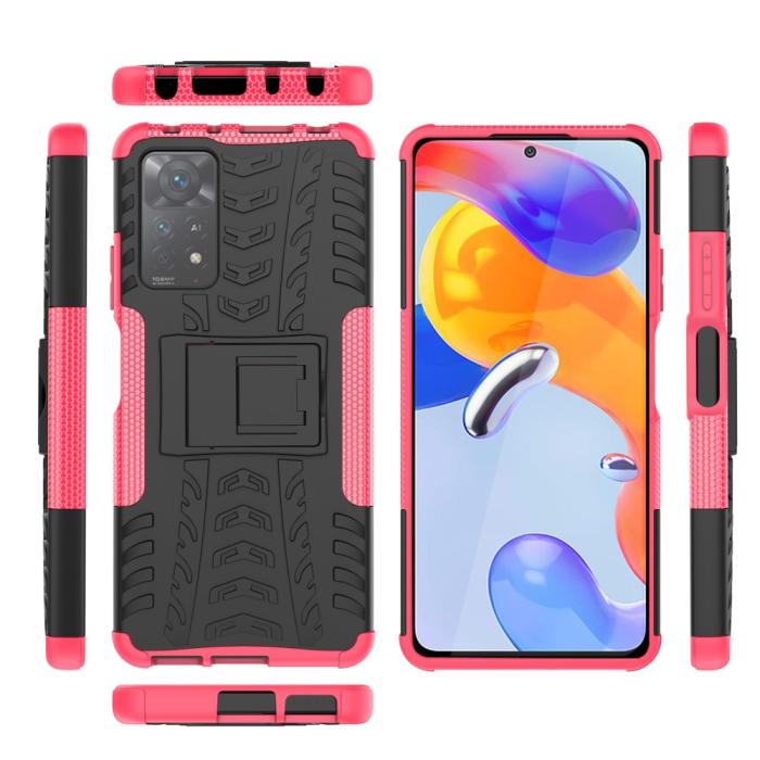 Bild 6,  Xiaomi Redmi Note 11 Pro 5G Skal Stöttåligt med Stöd Rosa