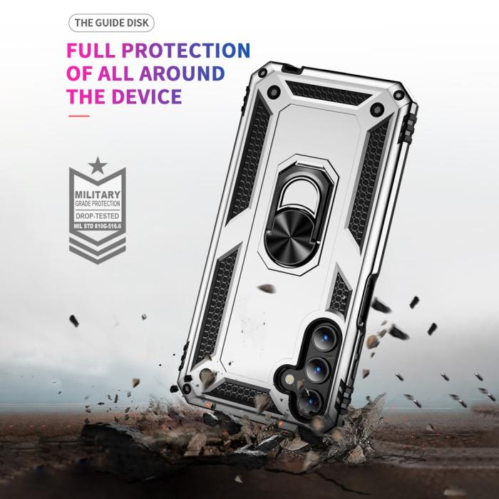 Bild 4,  Samsung Galaxy A15 5G Skal Armor Ring Hybrid Silver