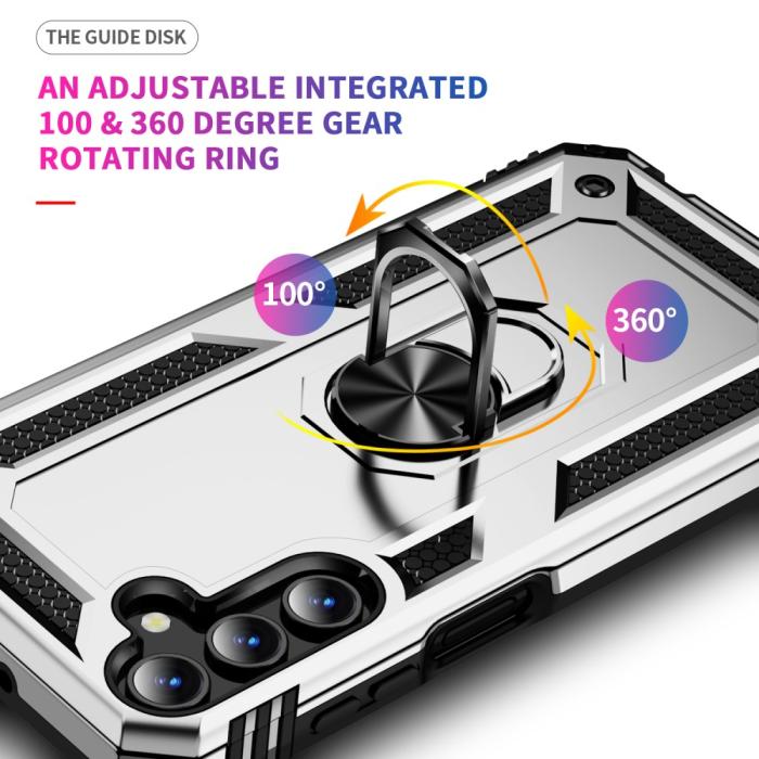 Bild 6,  Samsung Galaxy A15 5G Skal Armor Ring Hybrid Silver