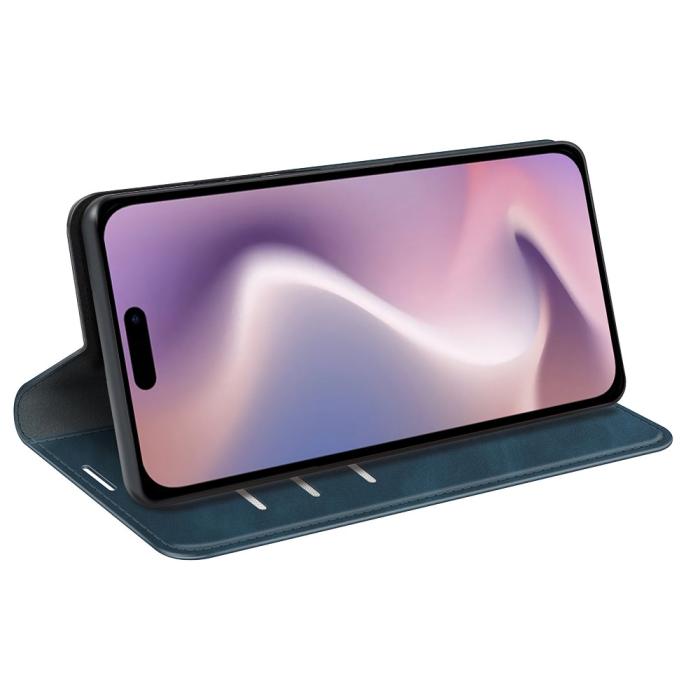 Bild 3,  iPhone 16 Pro Fodral Flip Läder Blå