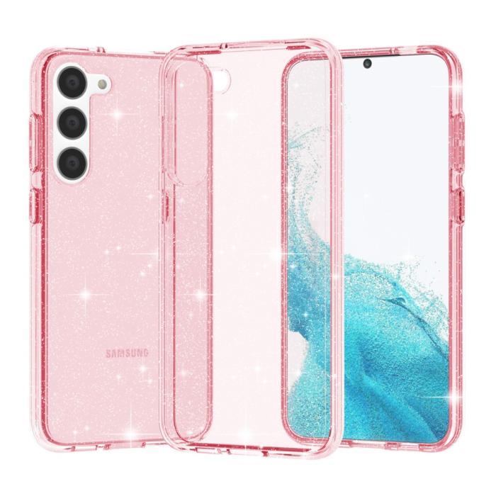 Bild 2,  Samsung Galaxy S23 Skal Glitter Hybrid Rosa