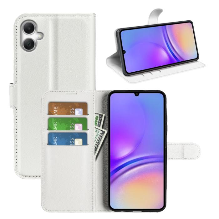 Bild 6,  Samsung Galaxy A07 Fodral Litchi Läder Vit