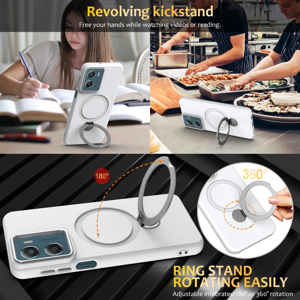  Motorola Moto G06/G06 Power Skal MagSafe Kickstand Hybrid Vit