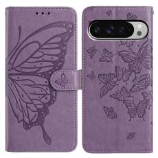  Google Pixel 10 Pro XL/ 9 Pro XL Fodral Fj&auml;ril Tryck Lila