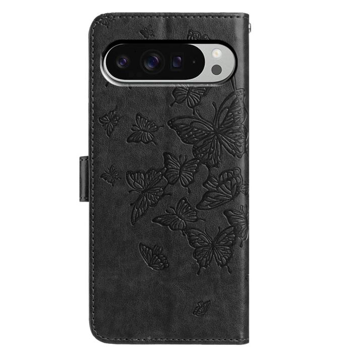 Bild 5,  Google Pixel 10 Pro XL/ 9 Pro XL Fodral Fjäril Tryck Svart