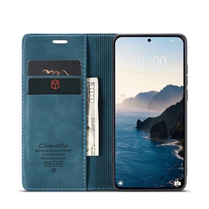 Bild 3, CASEME CASEME Xiaomi 14T Pro Fodral Flip Läder Blå