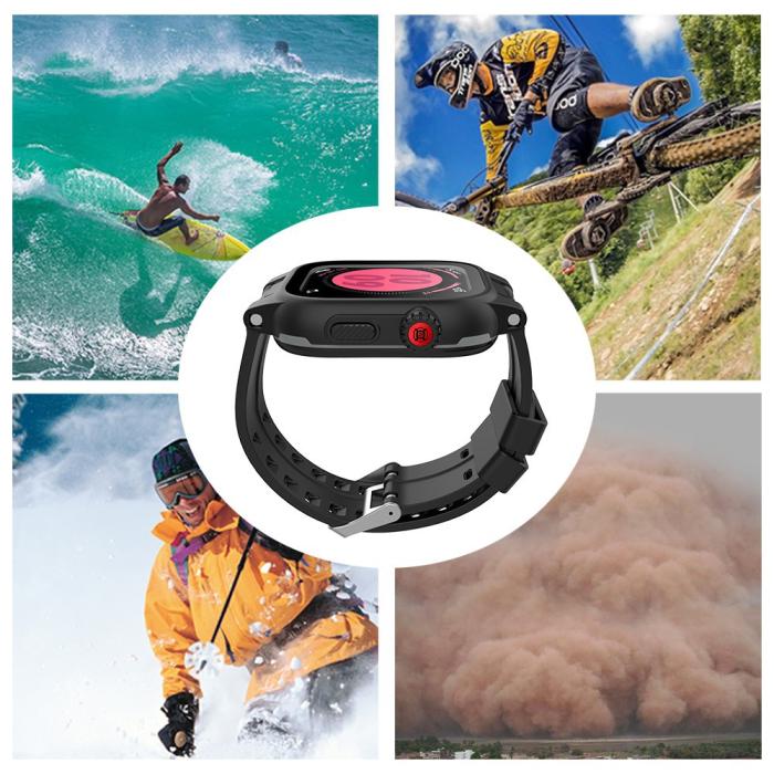 Bild 5, ShellBox ShellBox Armband Apple Watch 42 mm Vattentätt Skal Svart