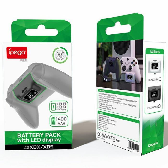 Bild 6, iPega iPega 1400 mAh Batteripaket Med Display För Xbox X/S Handkontroll Vit