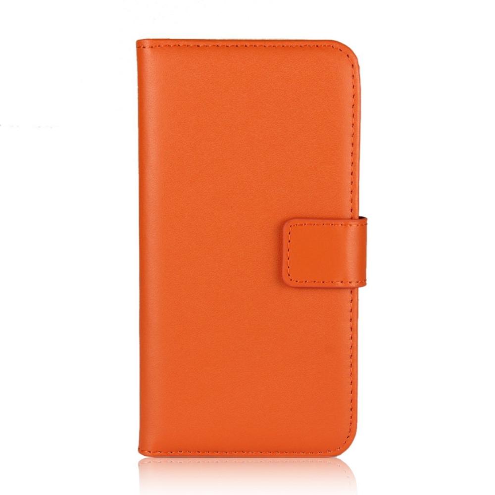  iPhone XR - Plånboksfodral I Äkta Läder - Orange