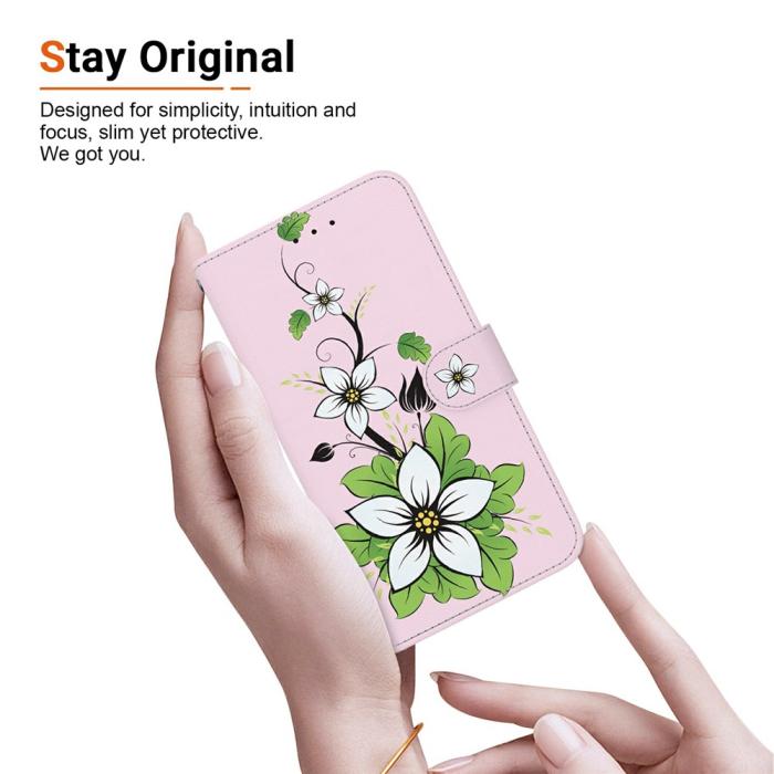 Bild 4,  Samsung Galaxy A27 5G Fodral Läder Blommor Rosa/Vit