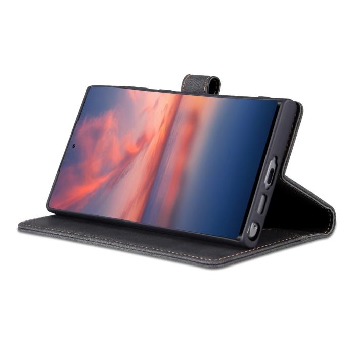 Bild 3, AZNS AZNS Samsung Galaxy S23 Ultra Fodral Läder Svart