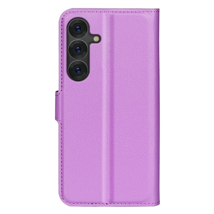 Bild 6,  Samsung Galaxy S25 Fodral Litchi Läder Lila