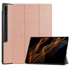  Galaxy Tab S10 Ultra/S9 Ultra/S8 Ultra Fodral Tri-Fold Ros&eacute;guld