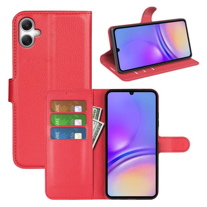 Bild 6,  Samsung Galaxy A07 Fodral Litchi Läder Röd