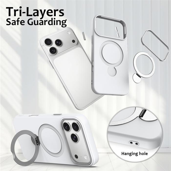 Bild 6,  iPhone 17 Pro Max Skal MagSafe Kickstand Hybrid Vit