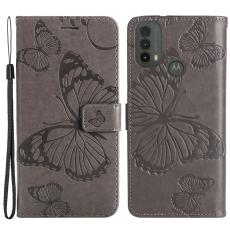  Motorola Moto E20 / E40 Fodral Fj&auml;ril Tryck Gr&aring;