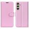  Samsung Galaxy A16 Fodral Litchi Läder Ljus Rosa