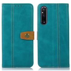  Sony Xperia 1 V Fodral Dual-Color L&auml;der Ljus Gr&ouml;n