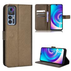  TCL 30+ (2022) Fodral V&auml;vd Textur Brun