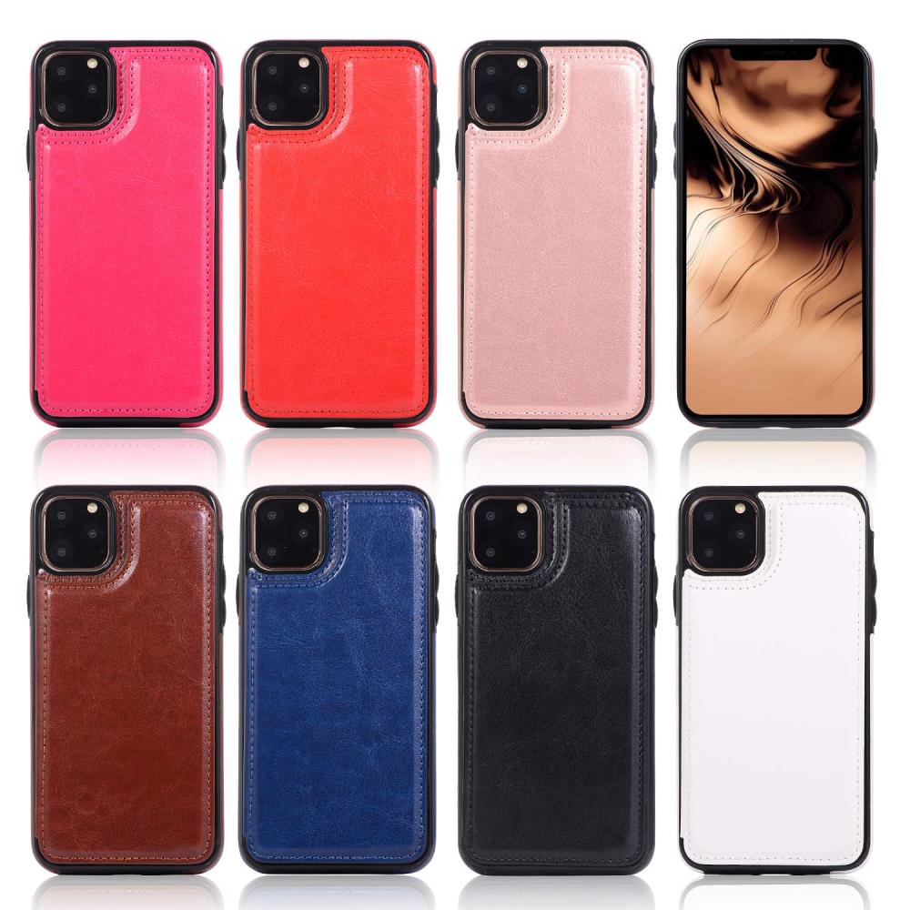  iPhone 11 Pro Max - Läderskal med kortfack - Rosa