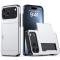 iPhone 17 Pro Skal Hybrid Med Kortfack Silver