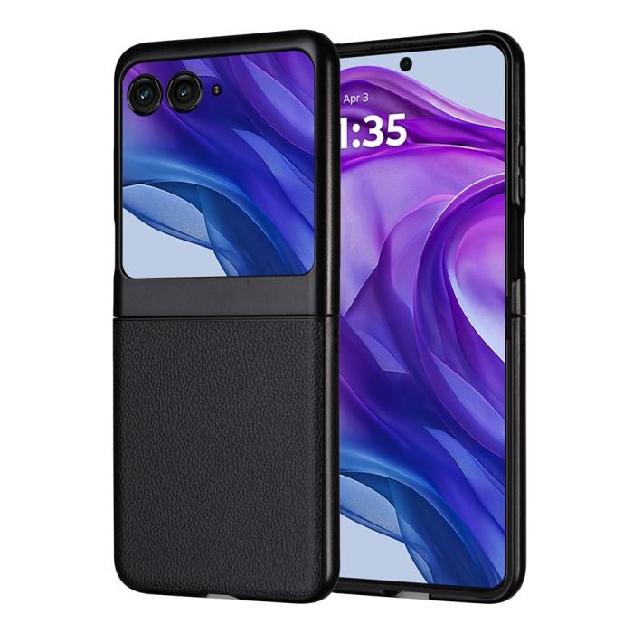 Bild 2,  Motorola Razr 60 / 50 5G Skal Litchi Textur Svart