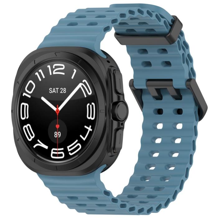 Bild 4,  Galaxy Watch Ultra (2025) / 47 mm Armband Wave Design Blå