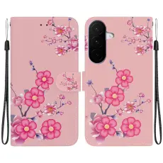  Samsung Galaxy A27 5G Fodral L&auml;der Blommor Rosa