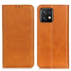  Motorola Edge 40 Pro 5G Fodral Flip Split L&auml;der Brun