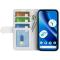  Google Pixel 10a Fodral Crazy Horse Läder Vit