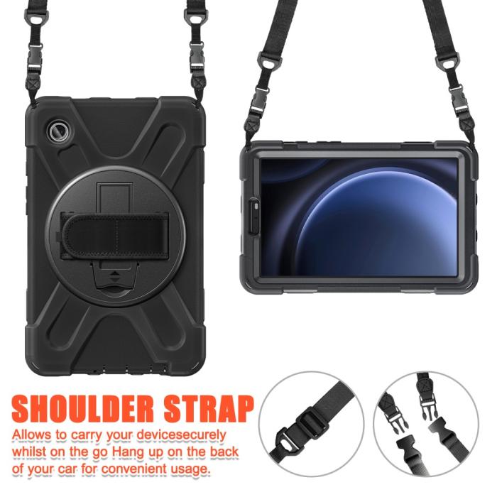 Bild 6,  Samsung Galaxy Tab A9 Skal 360 Rotation Shockproof Med Rem