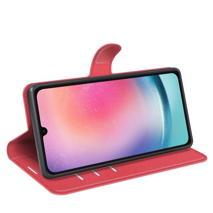 Bild 3,  Samsung Galaxy A16 Fodral Litchi Läder Röd