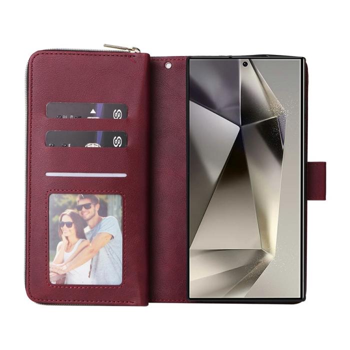 Bild 2,  Samsung Galaxy S26 Ultra Fodral Multifuntionellt Läder Vinröd