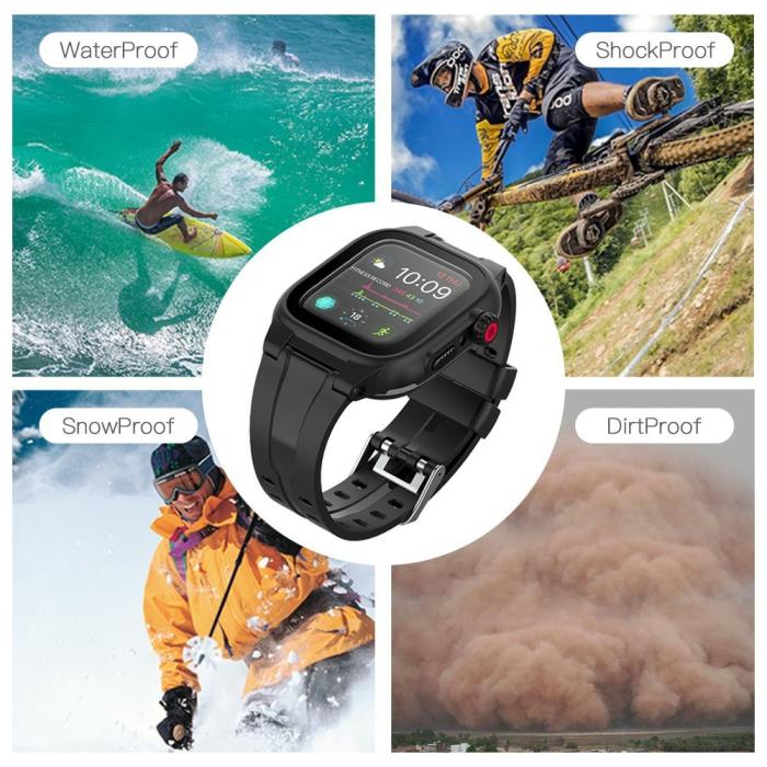 Bild 4, ShellBox ShellBox Armband Apple Watch 44 mm Vattentätt Skal Svart
