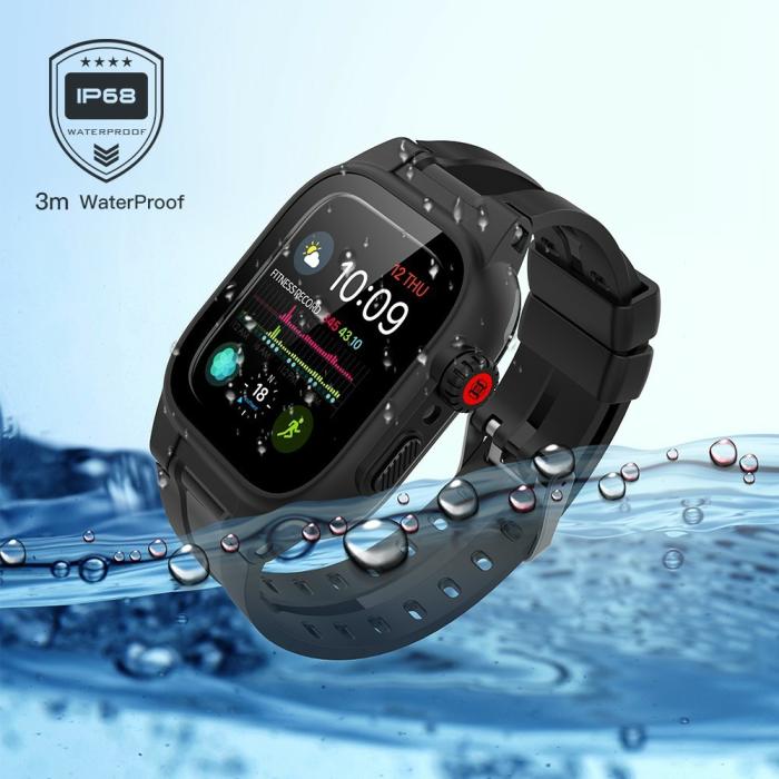 Bild 6, ShellBox ShellBox Armband Apple Watch 44 mm Vattentätt Skal Svart