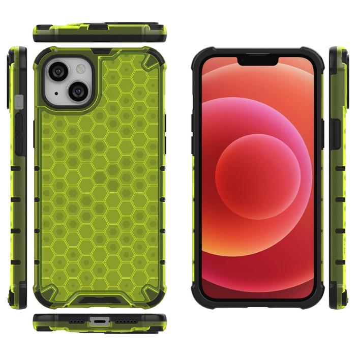 Bild 6,  iPhone 15 Plus Skal Honeycomb Shockproof Grön