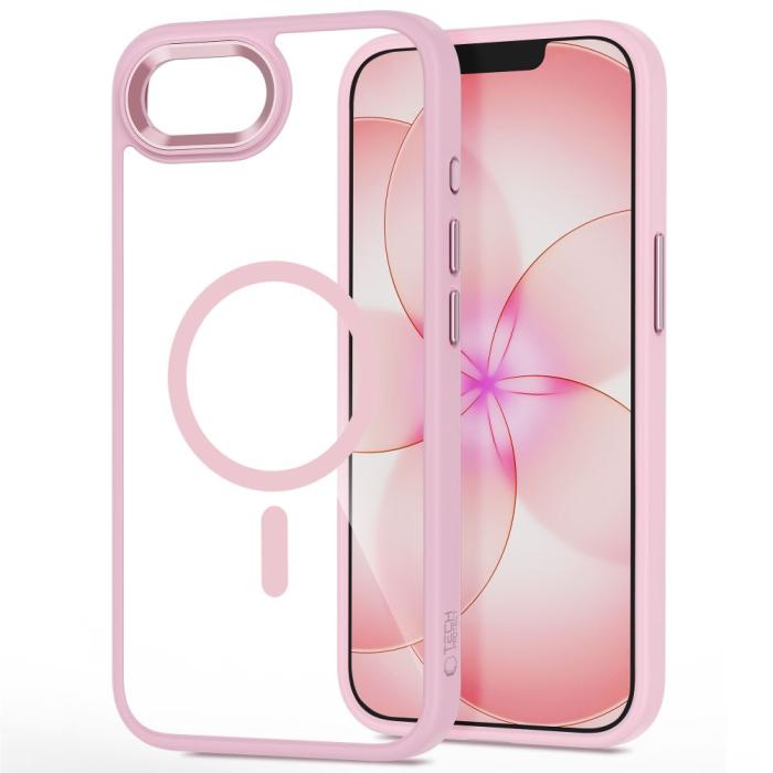 Bild 3, Tech-Protect Tech-Protect iPhone 17e/16e Skal MagSafe MagMat Rosa/Transparent