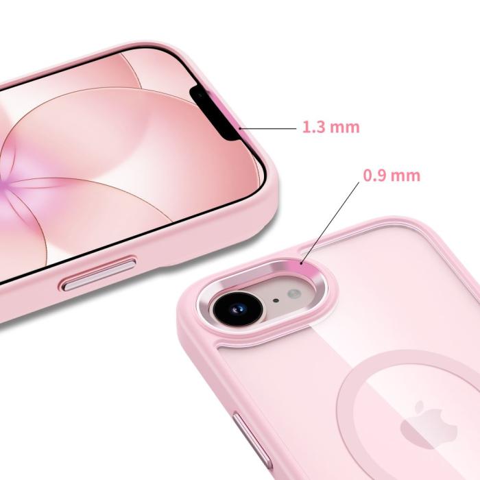 Bild 5, Tech-Protect Tech-Protect iPhone 17e/16e Skal MagSafe MagMat Rosa/Transparent